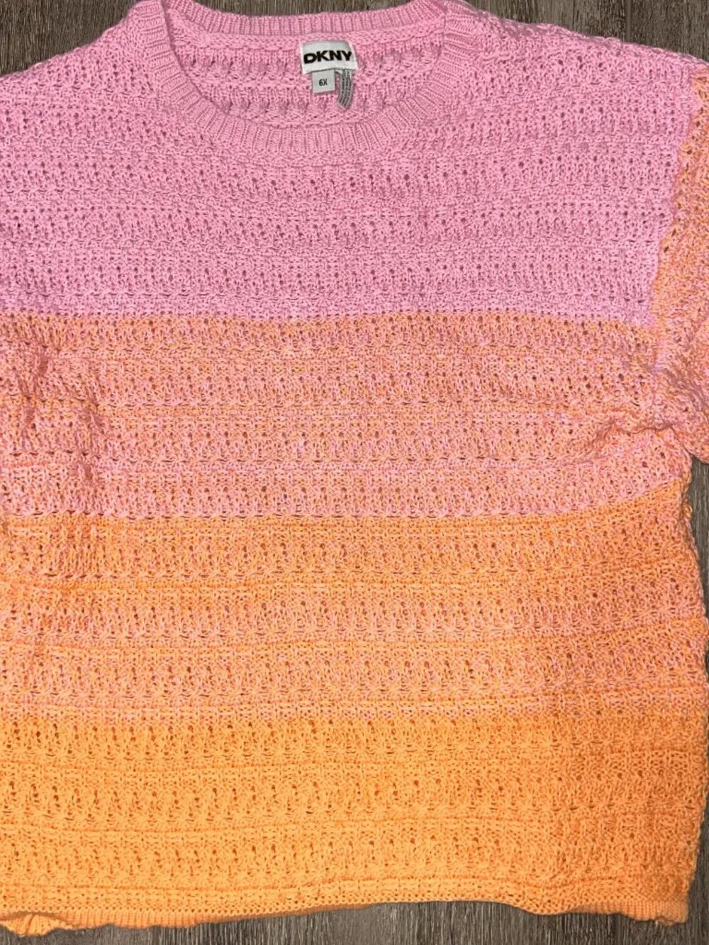 Girls DKNY Long Sleeve Shirt Shorts Knit Matching Set Girl’s Size 6x NEW NWT - Picture 2 of 7